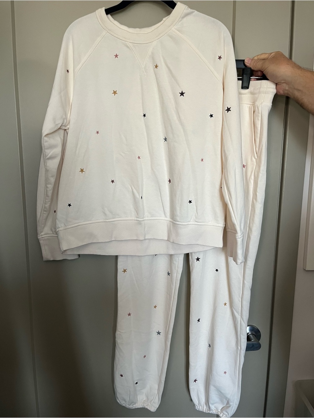 Lou & Grey Star Terry Matching Pajama Set- Sweatshirt and Sweatpants